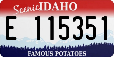ID license plate E115351