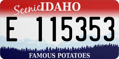 ID license plate E115353