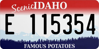 ID license plate E115354
