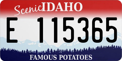 ID license plate E115365