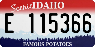 ID license plate E115366
