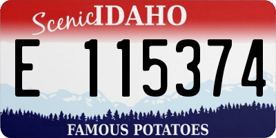 ID license plate E115374