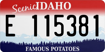 ID license plate E115381
