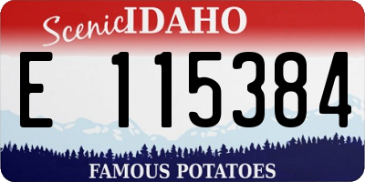 ID license plate E115384