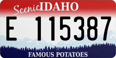 ID license plate E115387