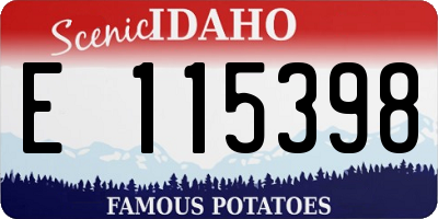 ID license plate E115398