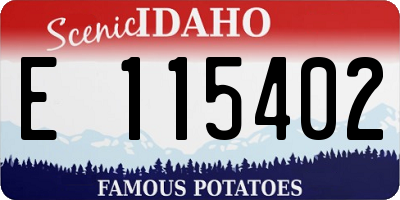 ID license plate E115402