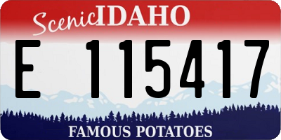 ID license plate E115417