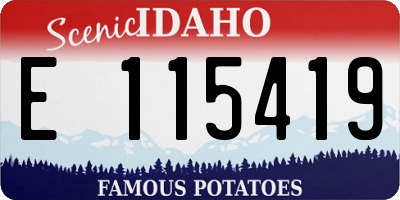 ID license plate E115419