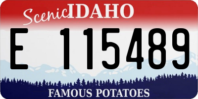 ID license plate E115489