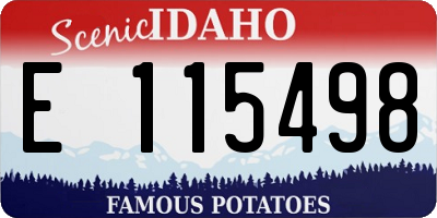 ID license plate E115498