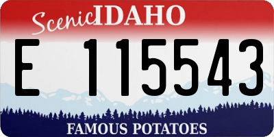 ID license plate E115543