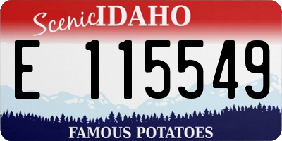 ID license plate E115549