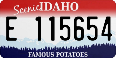 ID license plate E115654