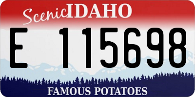 ID license plate E115698