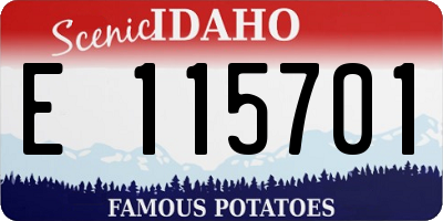 ID license plate E115701