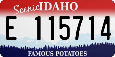 ID license plate E115714