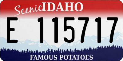 ID license plate E115717