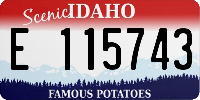 ID license plate E115743