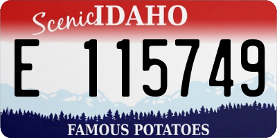 ID license plate E115749