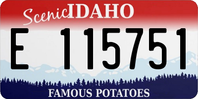 ID license plate E115751