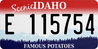 ID license plate E115754