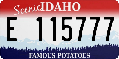 ID license plate E115777