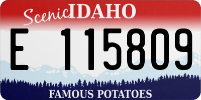 ID license plate E115809
