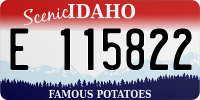 ID license plate E115822