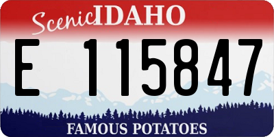 ID license plate E115847
