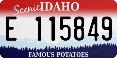 ID license plate E115849