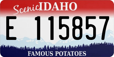 ID license plate E115857
