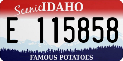 ID license plate E115858