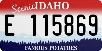ID license plate E115869