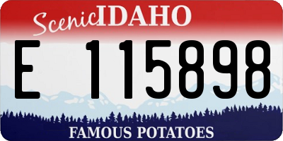 ID license plate E115898