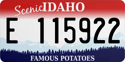 ID license plate E115922