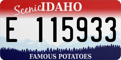ID license plate E115933