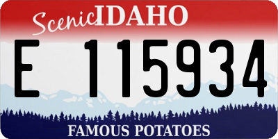 ID license plate E115934