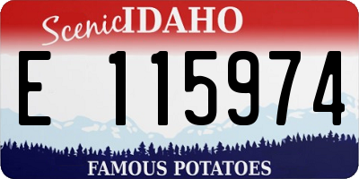 ID license plate E115974
