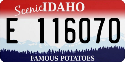 ID license plate E116070