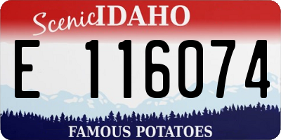 ID license plate E116074