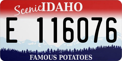 ID license plate E116076