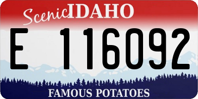 ID license plate E116092