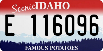 ID license plate E116096