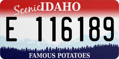 ID license plate E116189