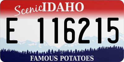 ID license plate E116215