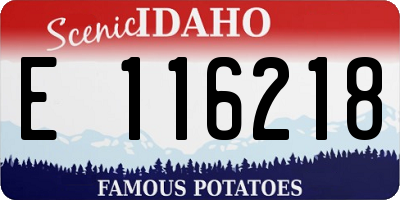 ID license plate E116218