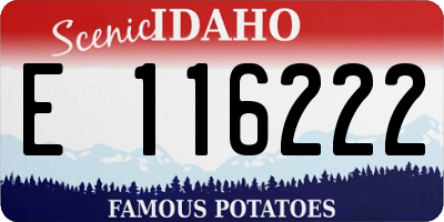 ID license plate E116222