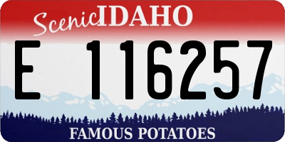 ID license plate E116257