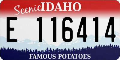 ID license plate E116414